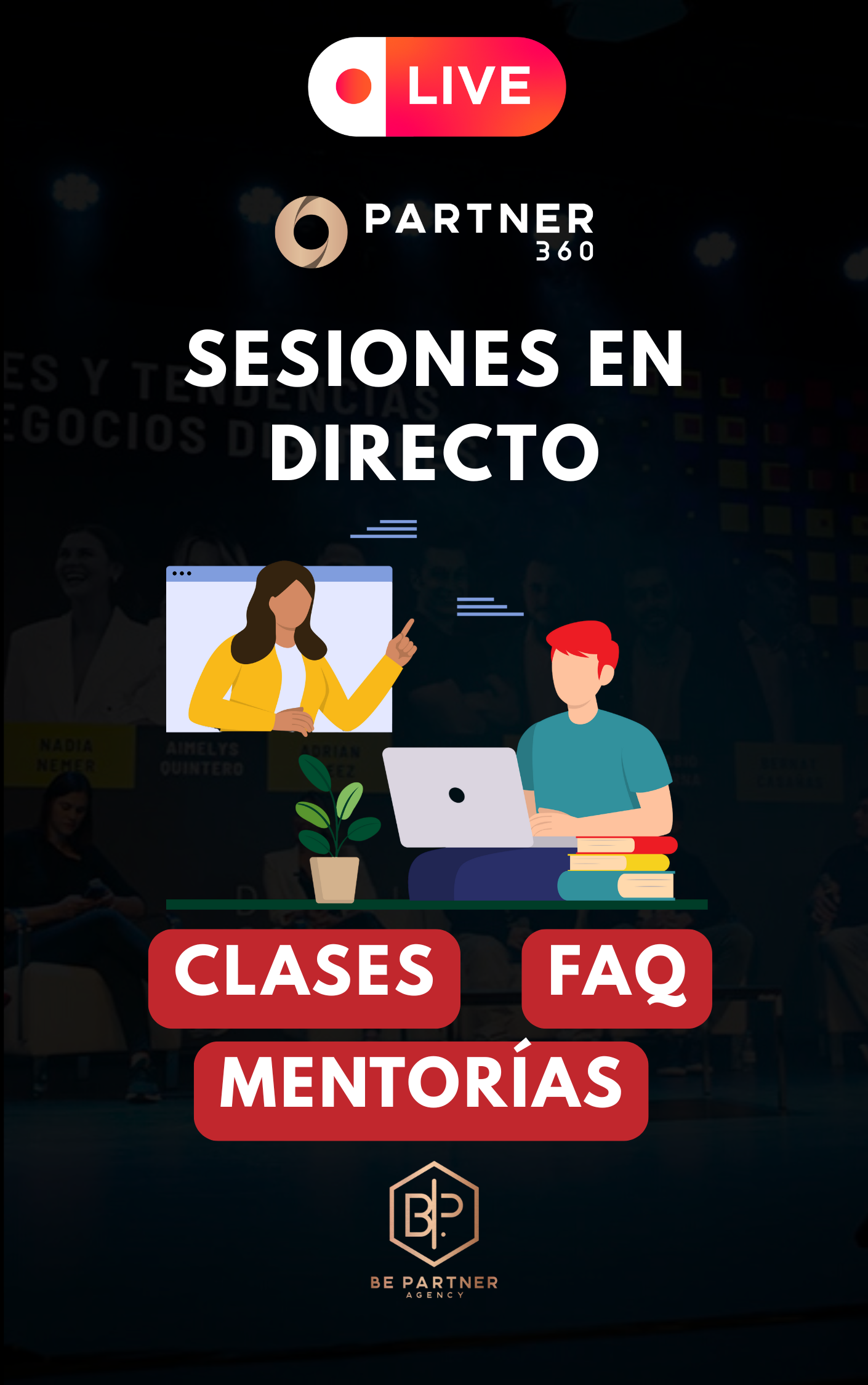 Sesiones en directo: Clases, mentorías y FAQ